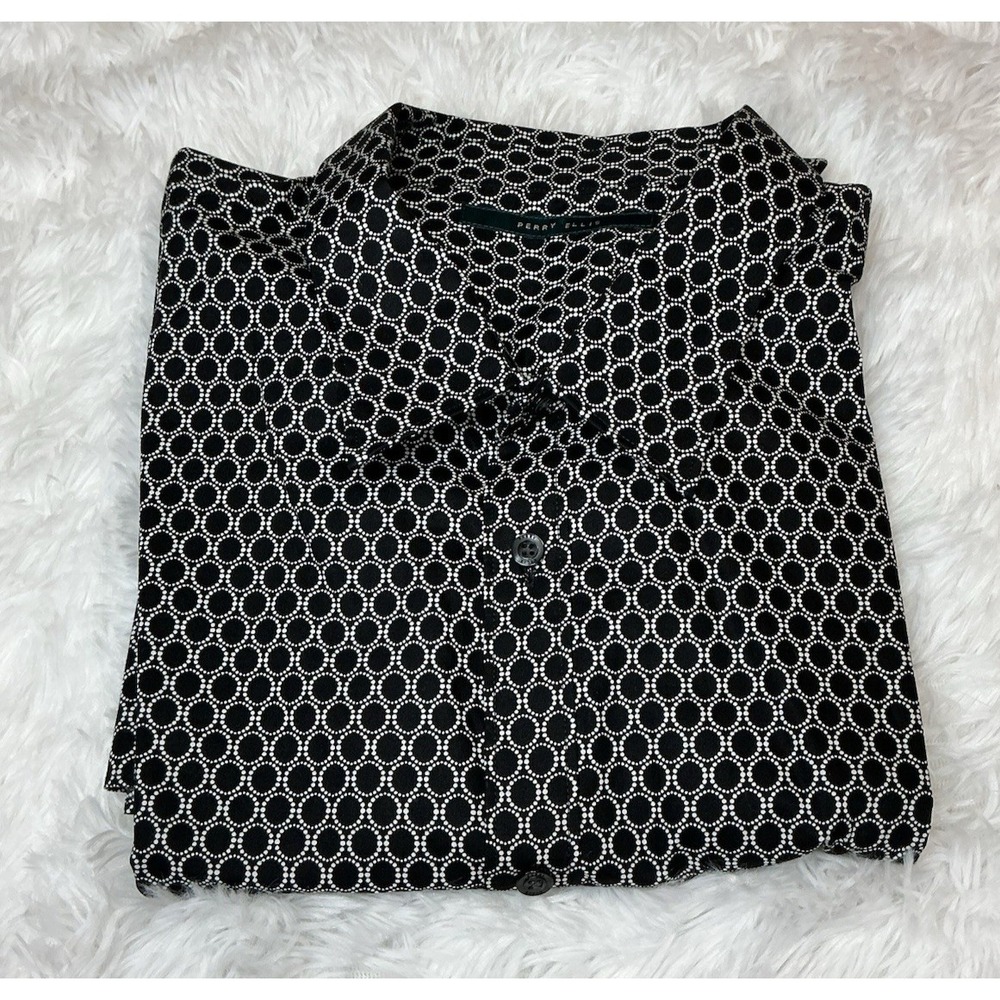 Perry Ellis Men's Button Down Long Sleeve 2xl 100% Cotton Geometric Shirt